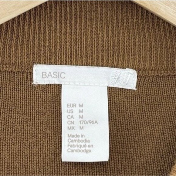 H&M Women’s Mustard Brown Knit Dolman Sleeve Sweater Sz M Boho Preppy Hippie - Picture 5 of 8